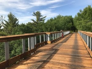Wooden Bridge with Cable Rails